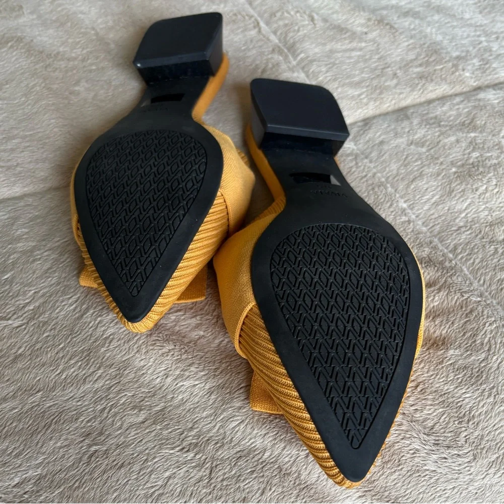 NWOT VIVAIA Mustard Yellow Knotted Mules - Picture 5 of 6